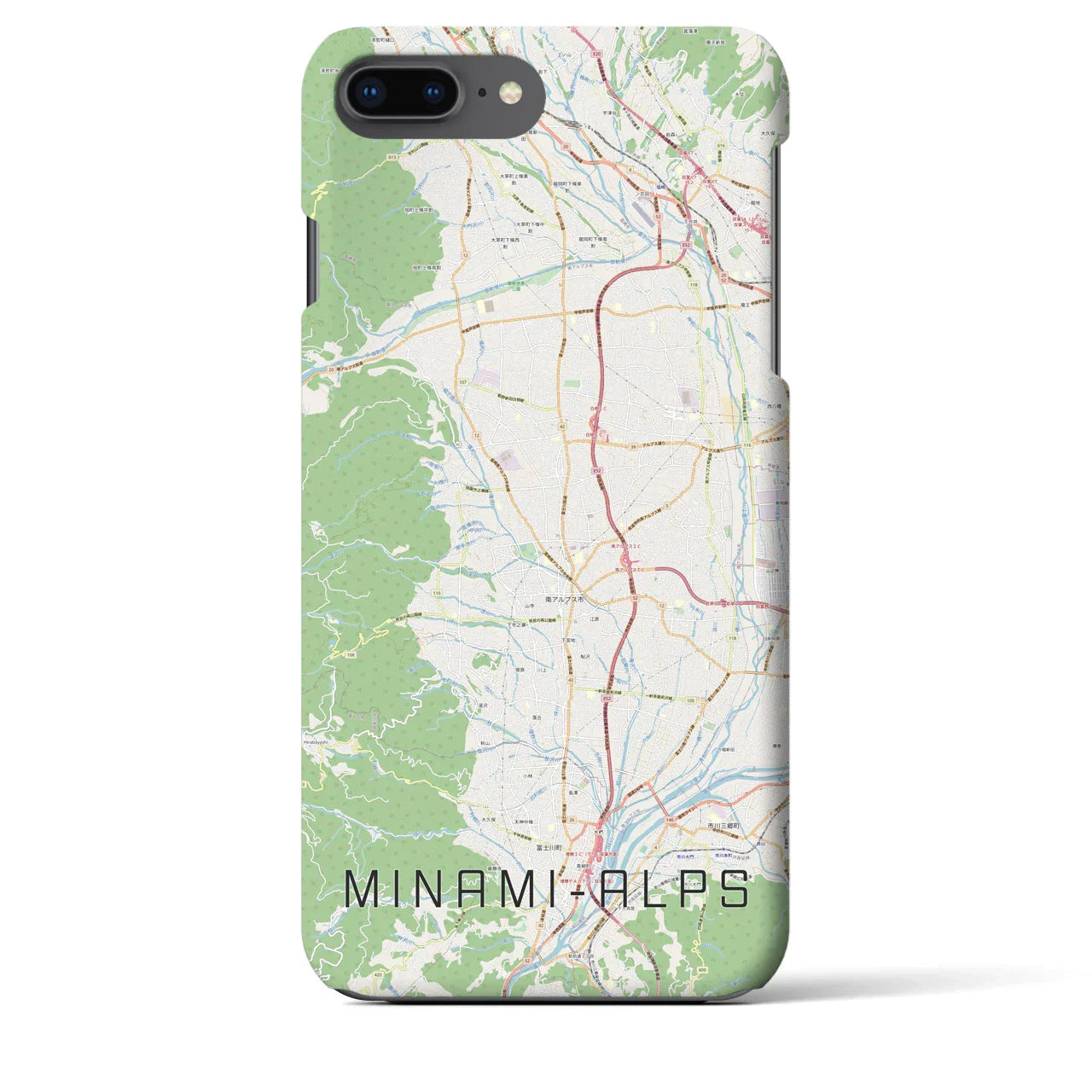 【南アルプス(山梨県)】地図柄iPhoneケース(バックカバータイプ)