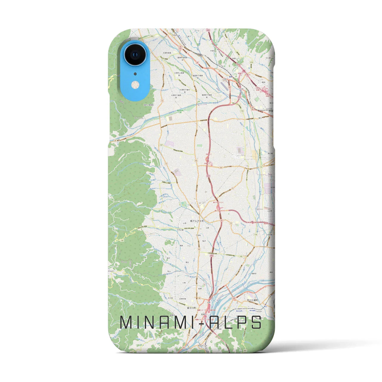 【南アルプス(山梨県)】地図柄iPhoneケース(バックカバータイプ)