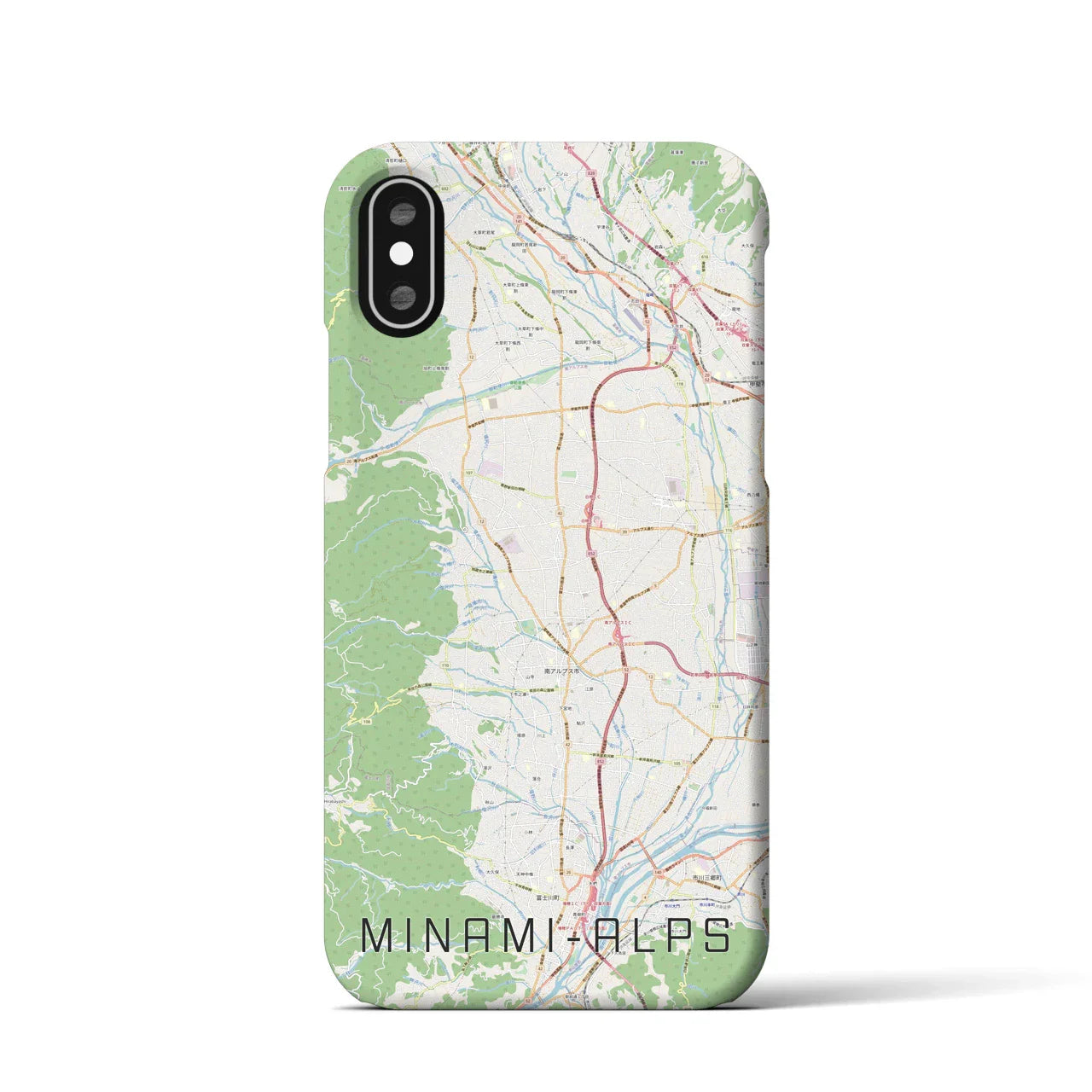 【南アルプス(山梨県)】地図柄iPhoneケース(バックカバータイプ)
