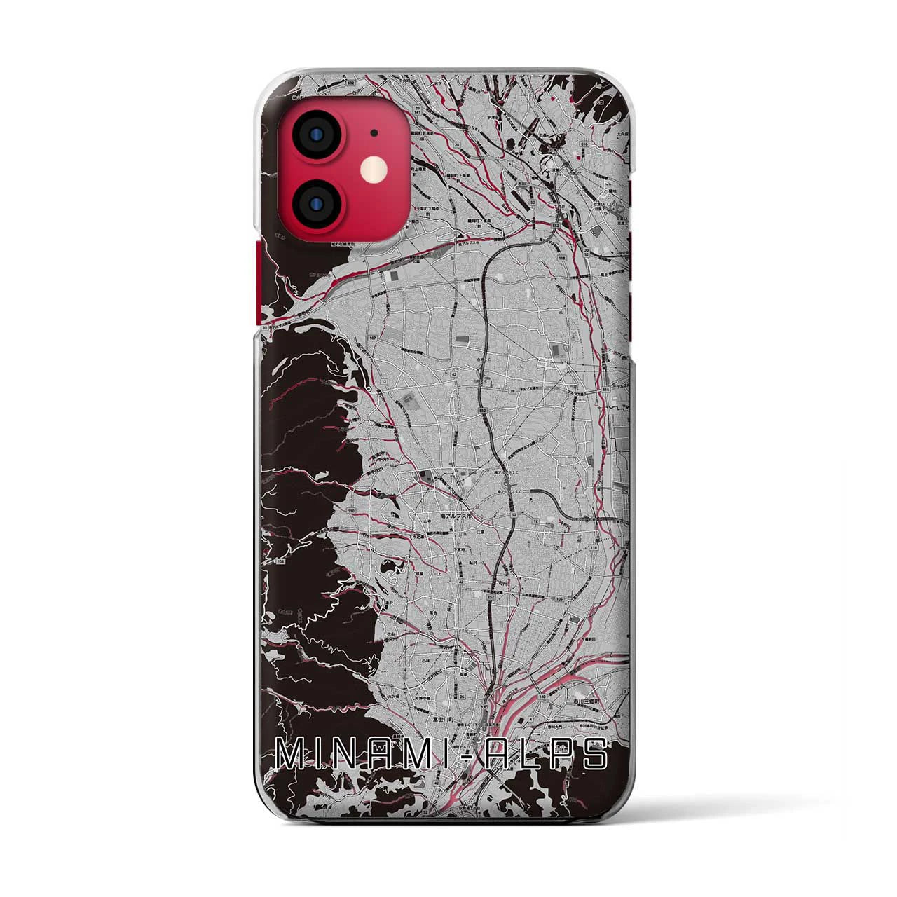 【南アルプス(山梨県)】地図柄iPhoneケース(クリアタイプ)