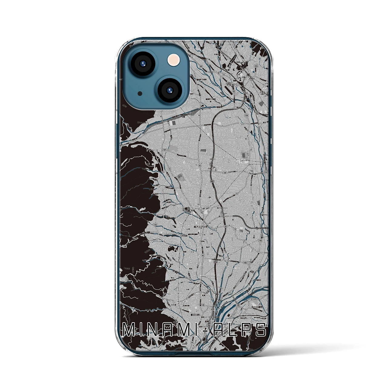 【南アルプス(山梨県)】地図柄iPhoneケース(クリアタイプ)