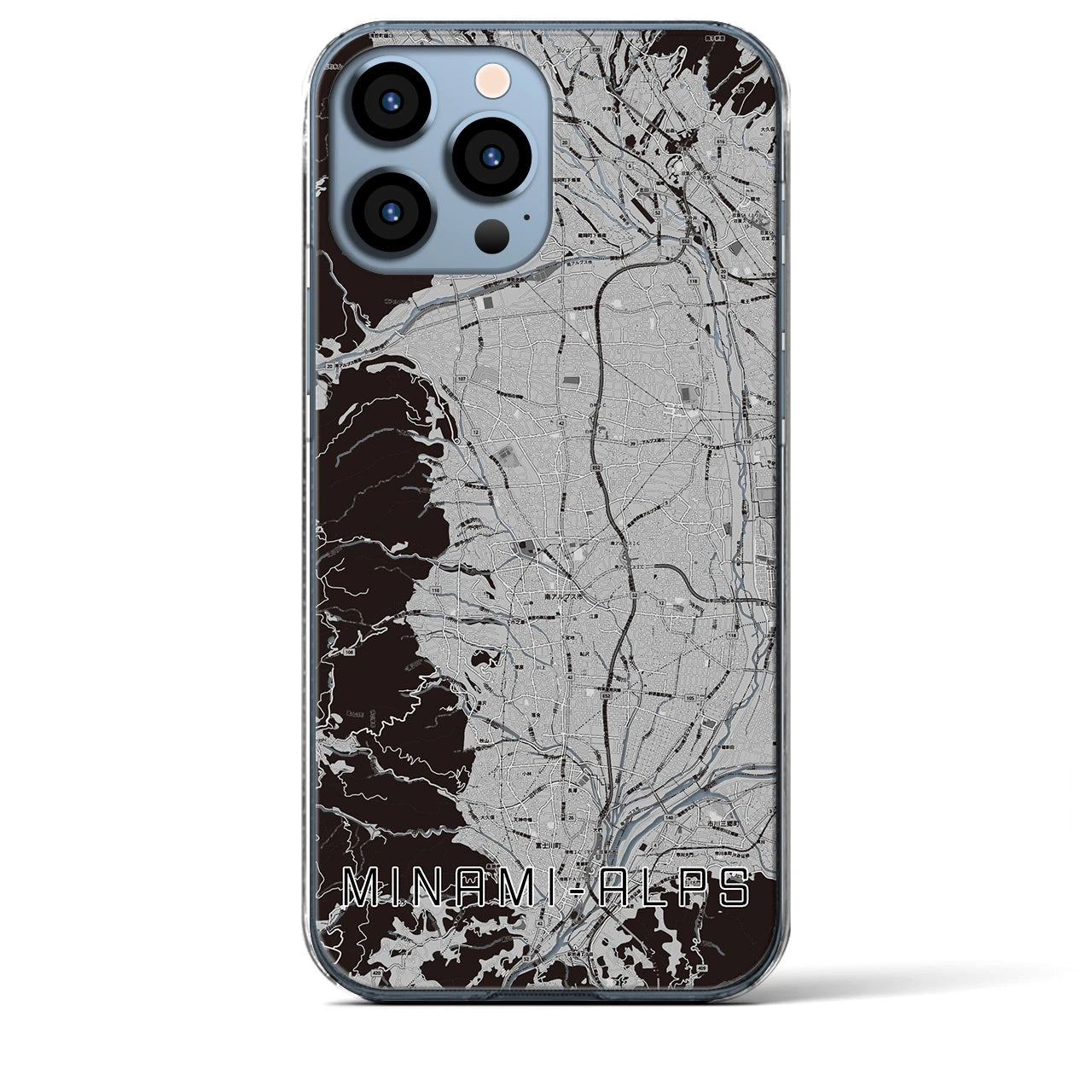 【南アルプス(山梨県)】地図柄iPhoneケース(クリアタイプ)