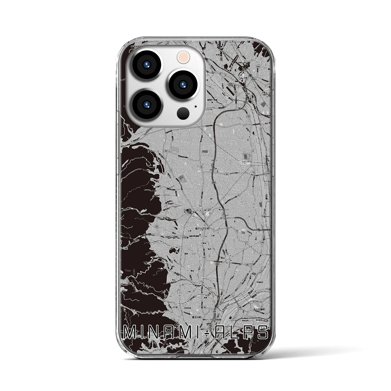 【南アルプス(山梨県)】地図柄iPhoneケース(クリアタイプ)