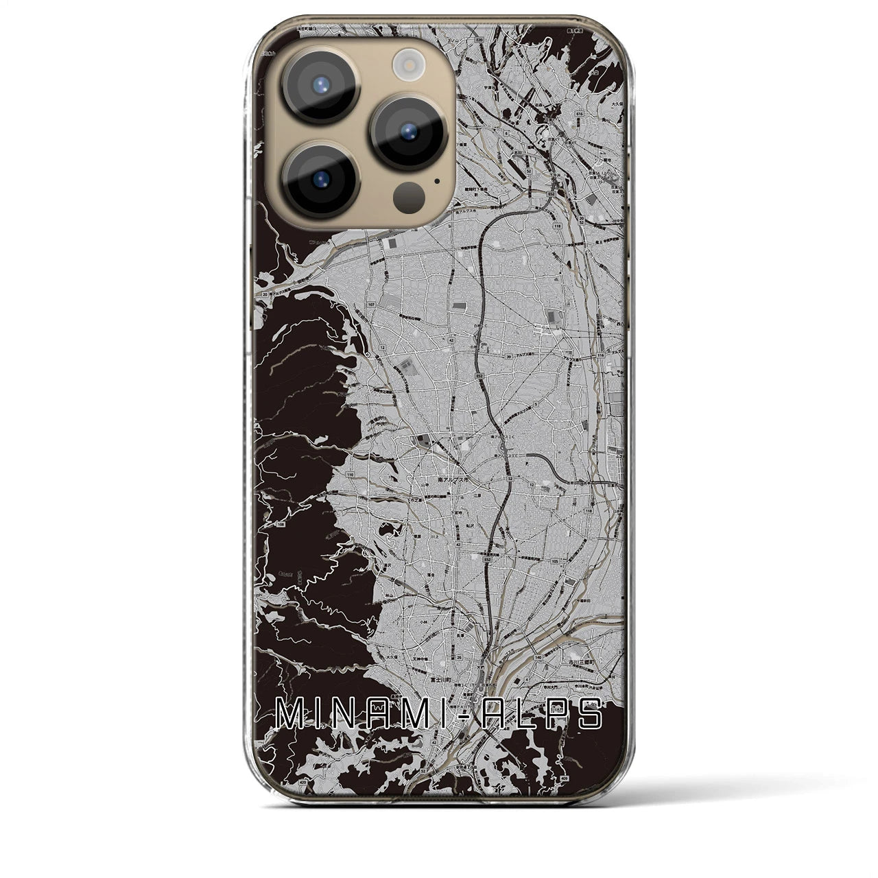 【南アルプス(山梨県)】地図柄iPhoneケース(クリアタイプ)