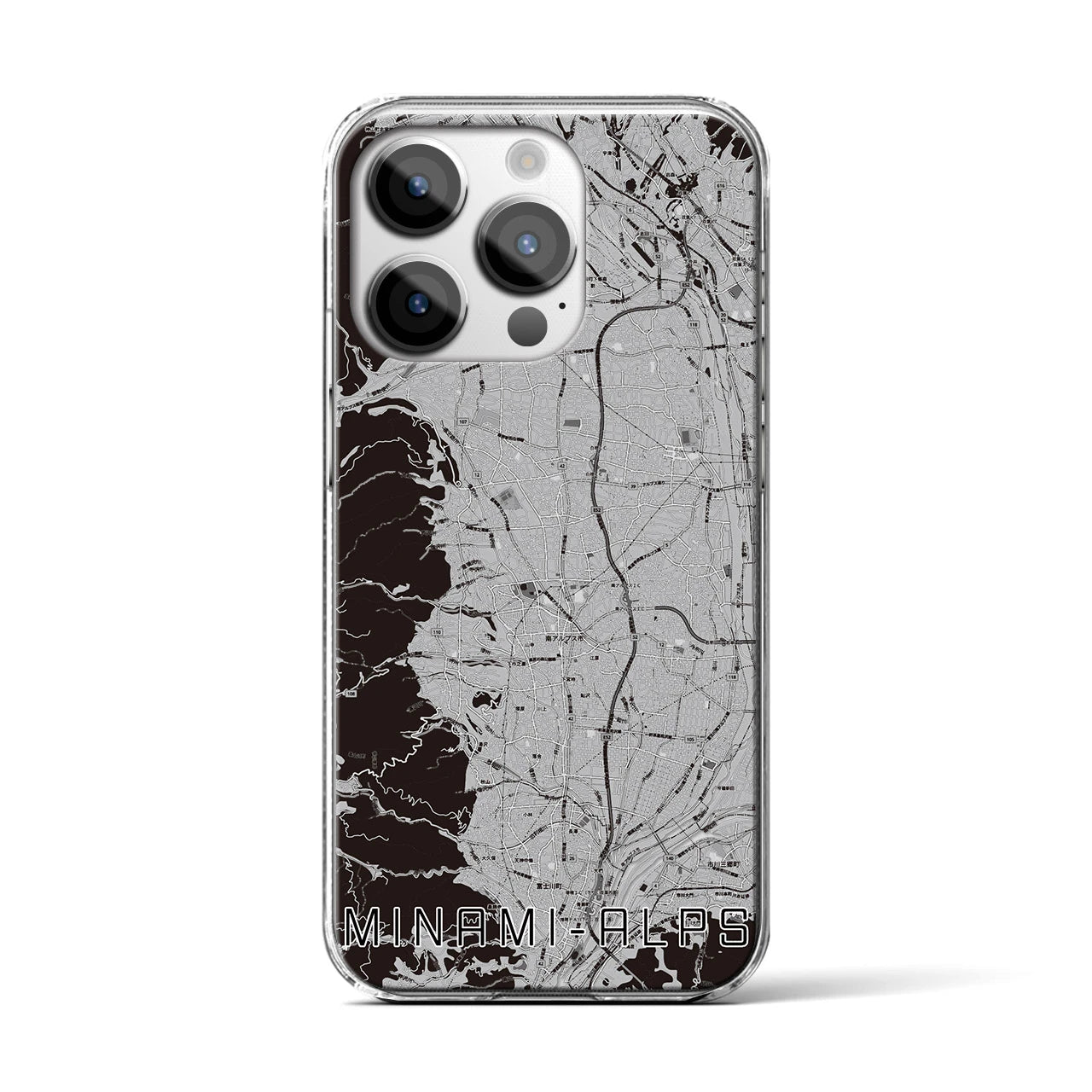 【南アルプス(山梨県)】地図柄iPhoneケース(クリアタイプ)