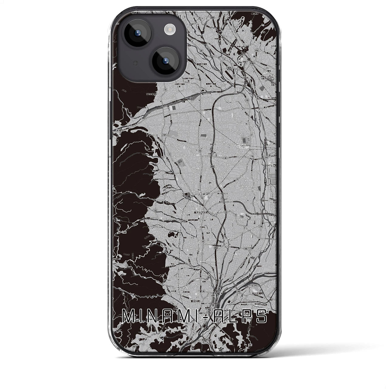 【南アルプス(山梨県)】地図柄iPhoneケース(クリアタイプ)