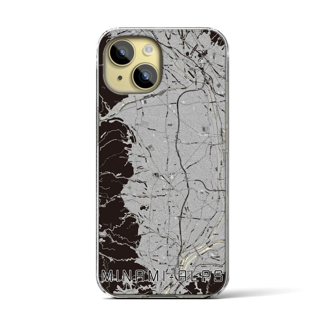 【南アルプス(山梨県)】地図柄iPhoneケース(クリアタイプ)