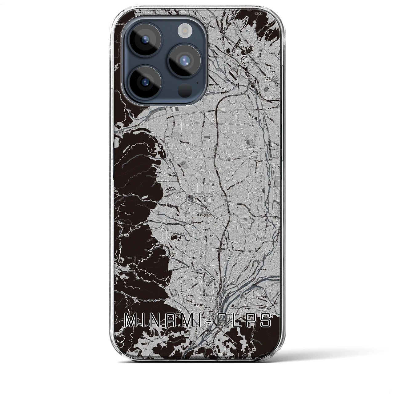 【南アルプス(山梨県)】地図柄iPhoneケース(クリアタイプ)
