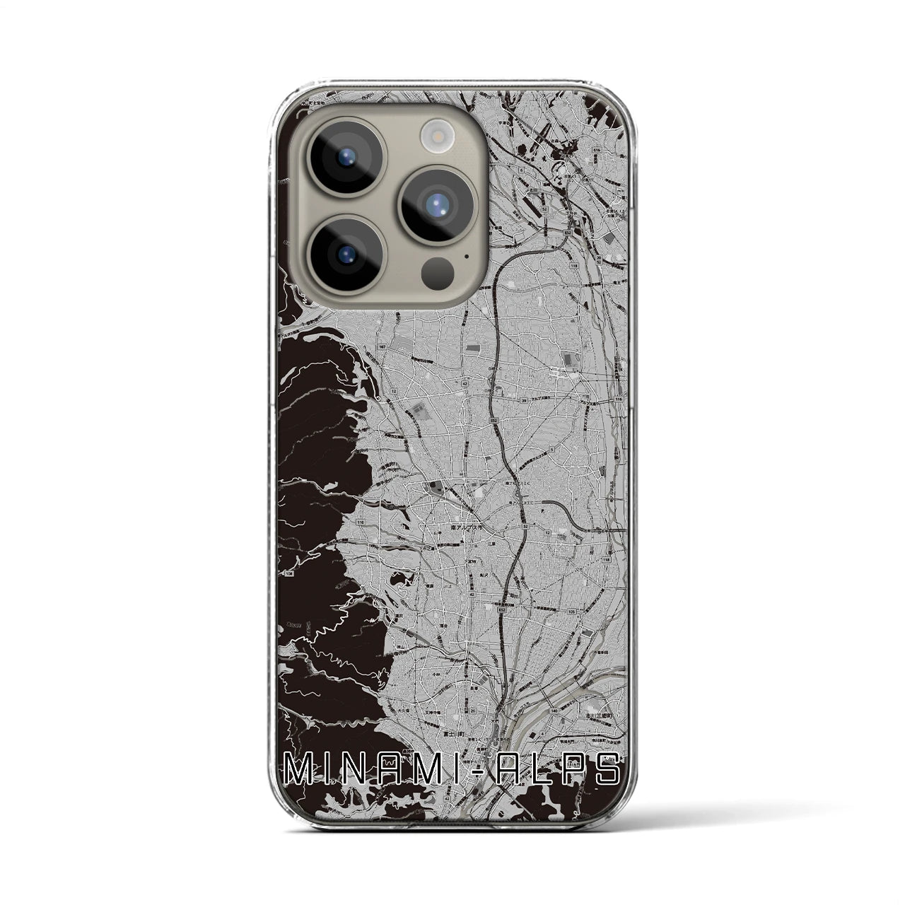 【南アルプス(山梨県)】地図柄iPhoneケース(クリアタイプ)