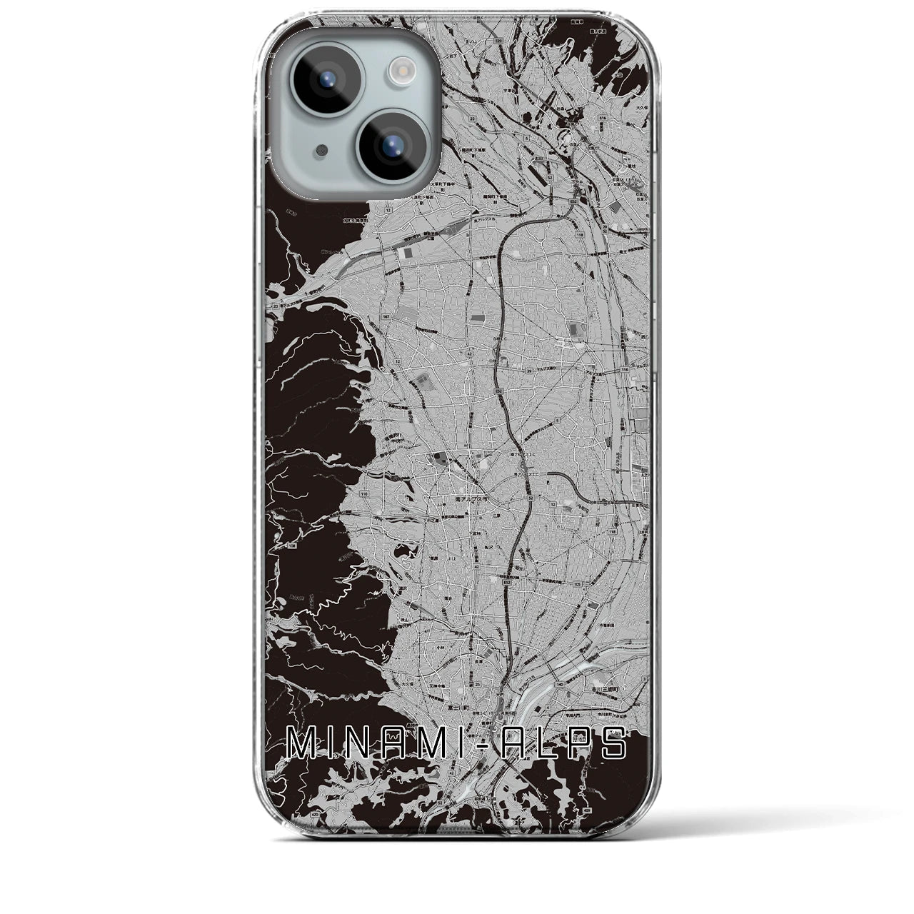 【南アルプス(山梨県)】地図柄iPhoneケース(クリアタイプ)