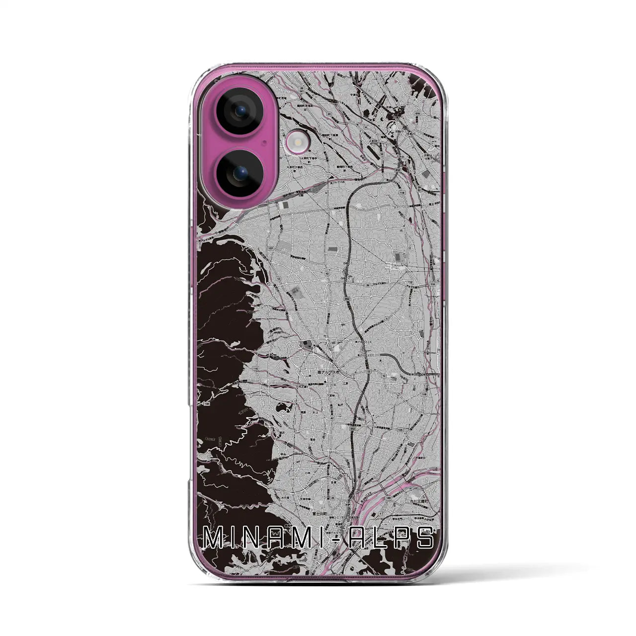 【南アルプス(山梨県)】地図柄iPhoneケース(クリアタイプ)