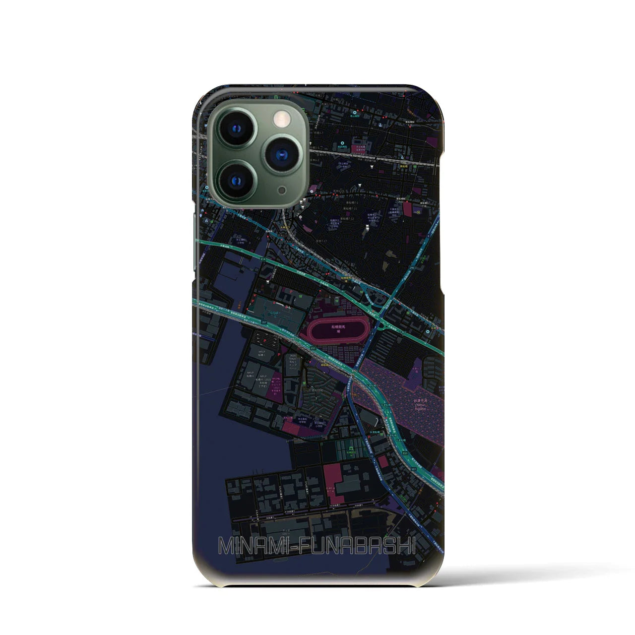 【南船橋(千葉県)】地図柄iPhoneケース(バックカバータイプ)
