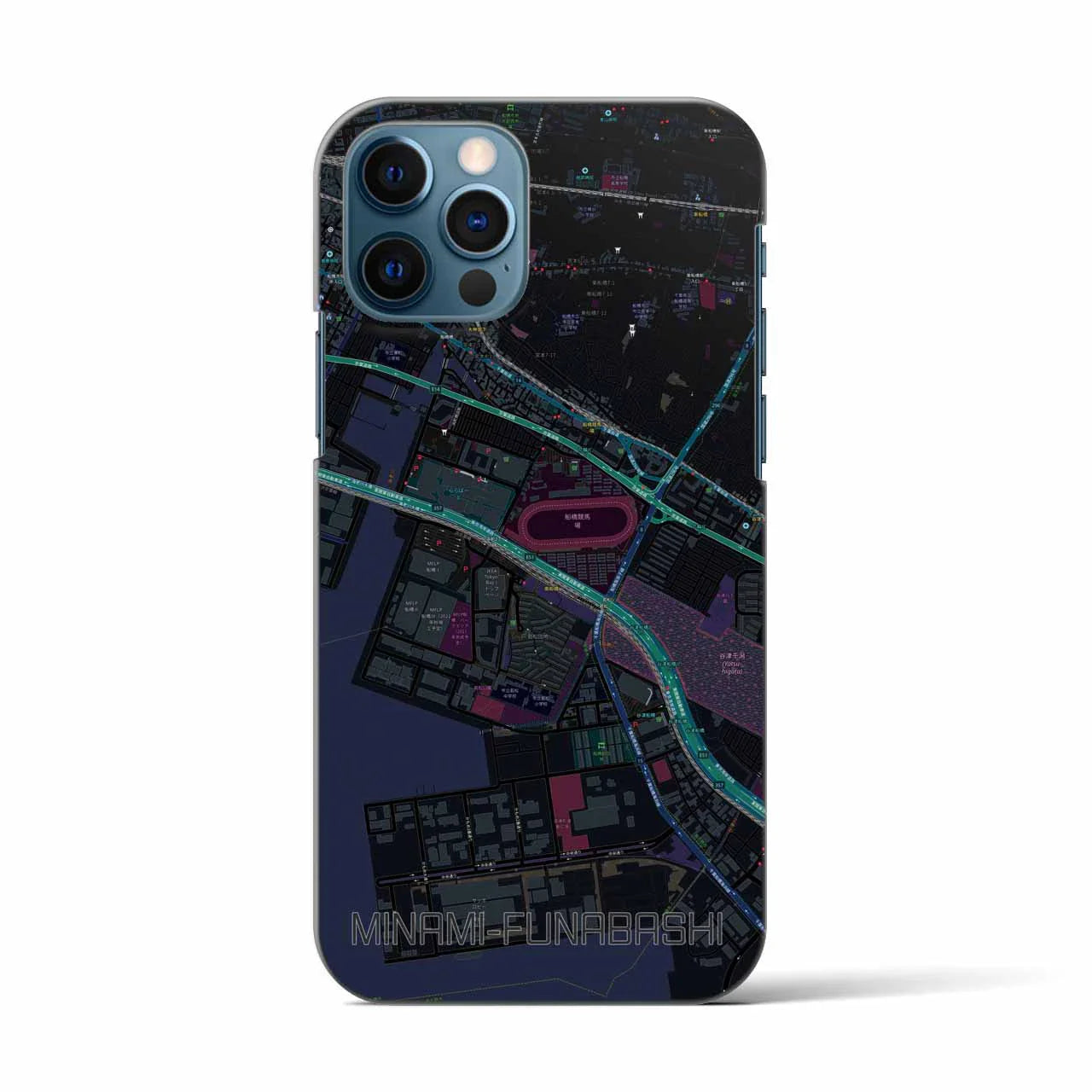 【南船橋(千葉県)】地図柄iPhoneケース(バックカバータイプ)