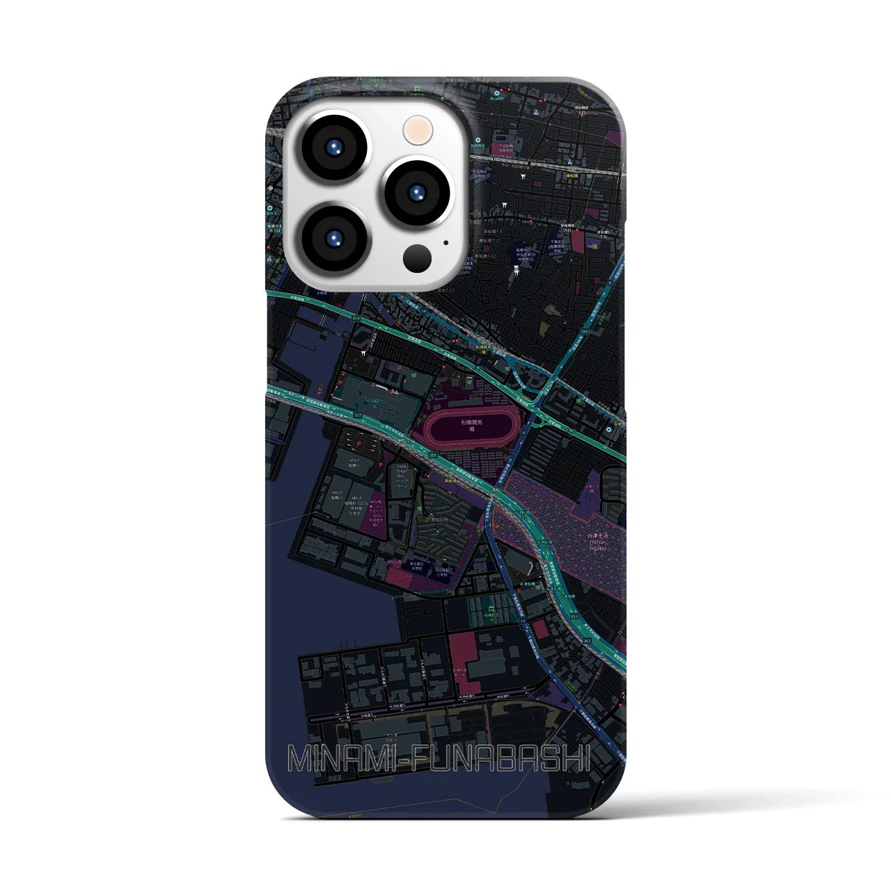 【南船橋(千葉県)】地図柄iPhoneケース(バックカバータイプ)