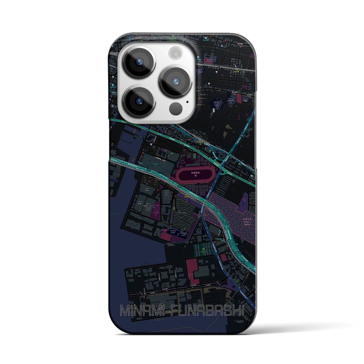 【南船橋(千葉県)】地図柄iPhoneケース(バックカバータイプ)