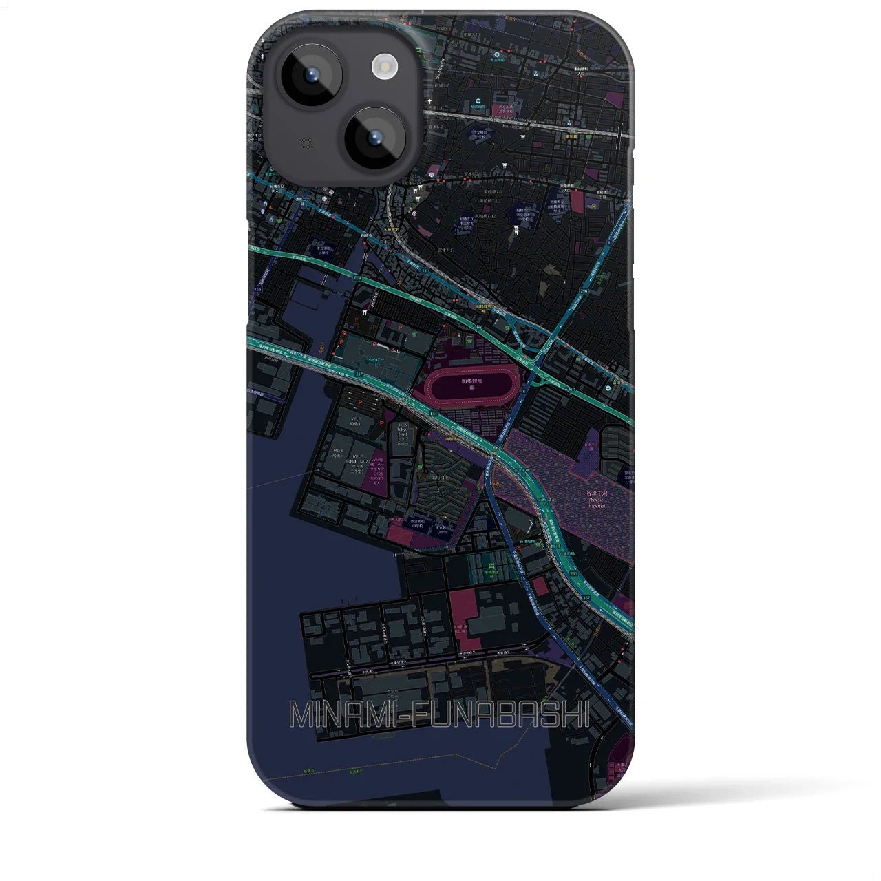 【南船橋(千葉県)】地図柄iPhoneケース(バックカバータイプ)