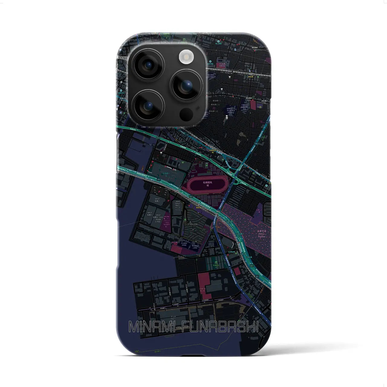 【南船橋(千葉県)】地図柄iPhoneケース(バックカバータイプ)