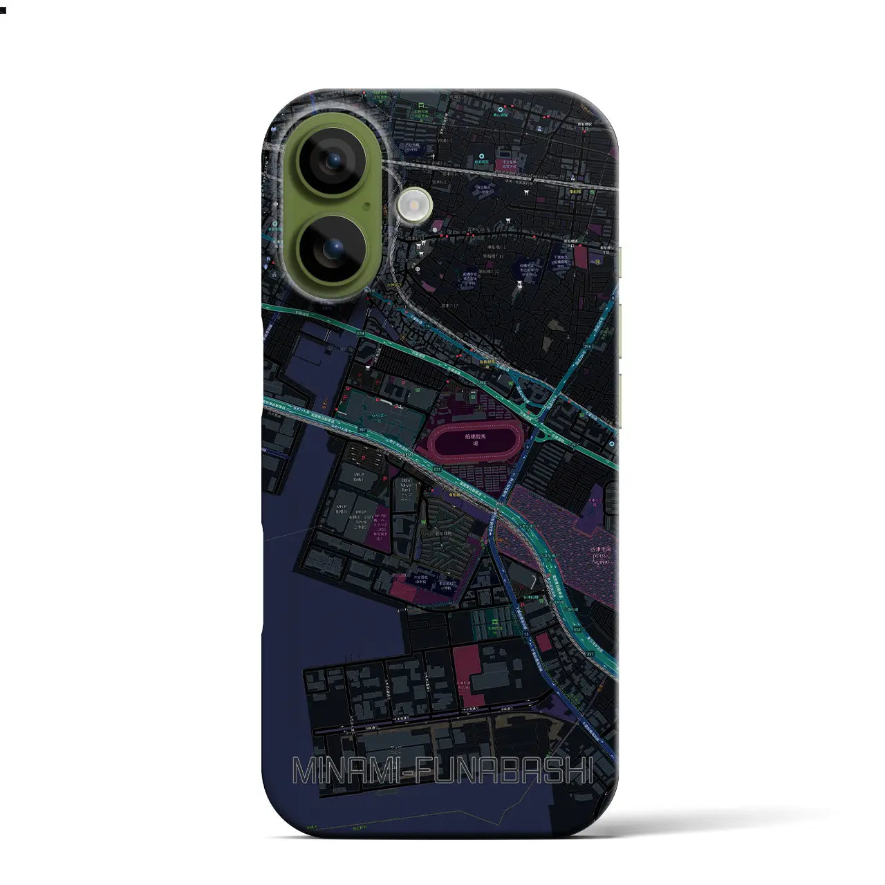 【南船橋(千葉県)】地図柄iPhoneケース(バックカバータイプ)