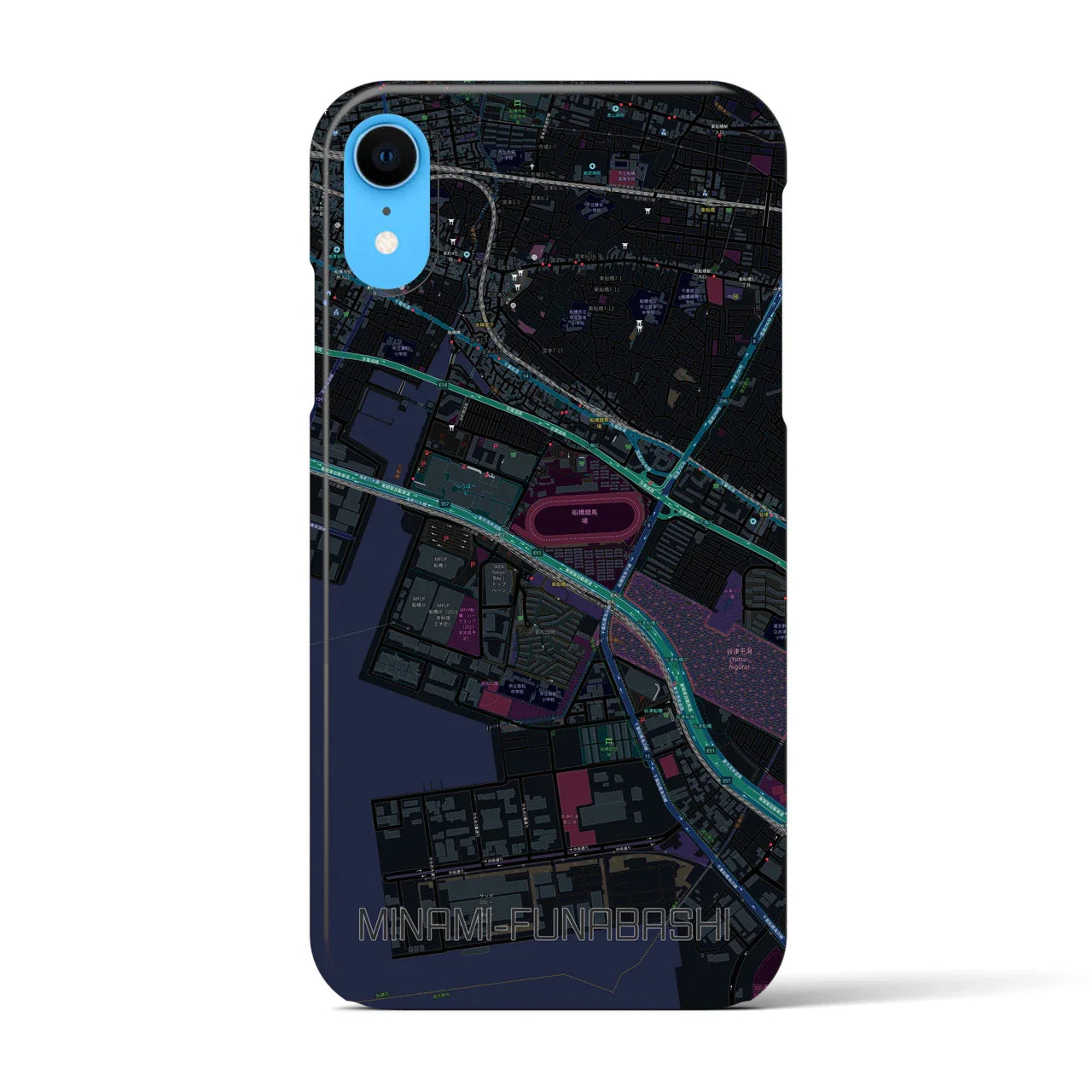 【南船橋(千葉県)】地図柄iPhoneケース(バックカバータイプ)
