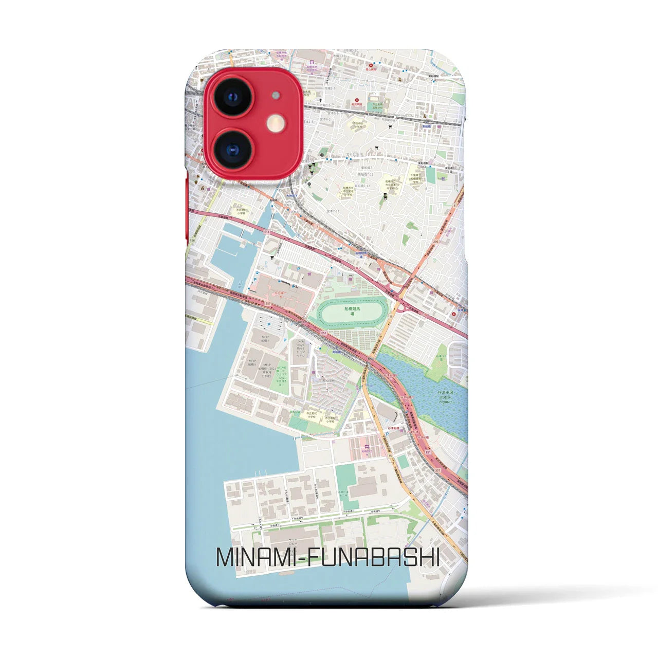 【南船橋(千葉県)】地図柄iPhoneケース(バックカバータイプ)