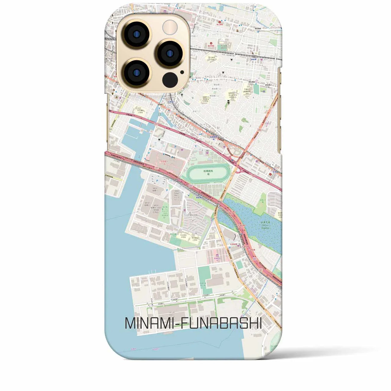 【南船橋(千葉県)】地図柄iPhoneケース(バックカバータイプ)