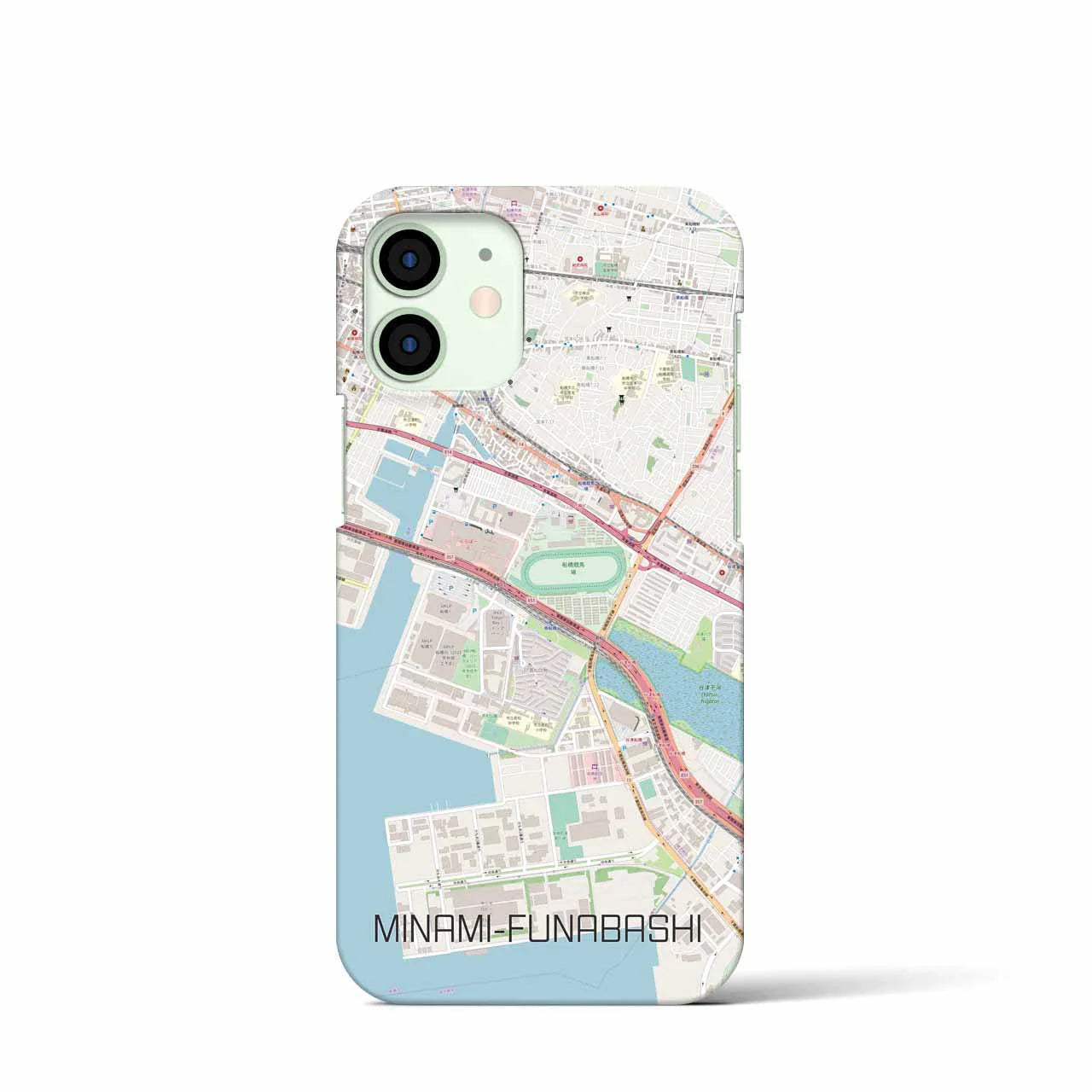 【南船橋(千葉県)】地図柄iPhoneケース(バックカバータイプ)