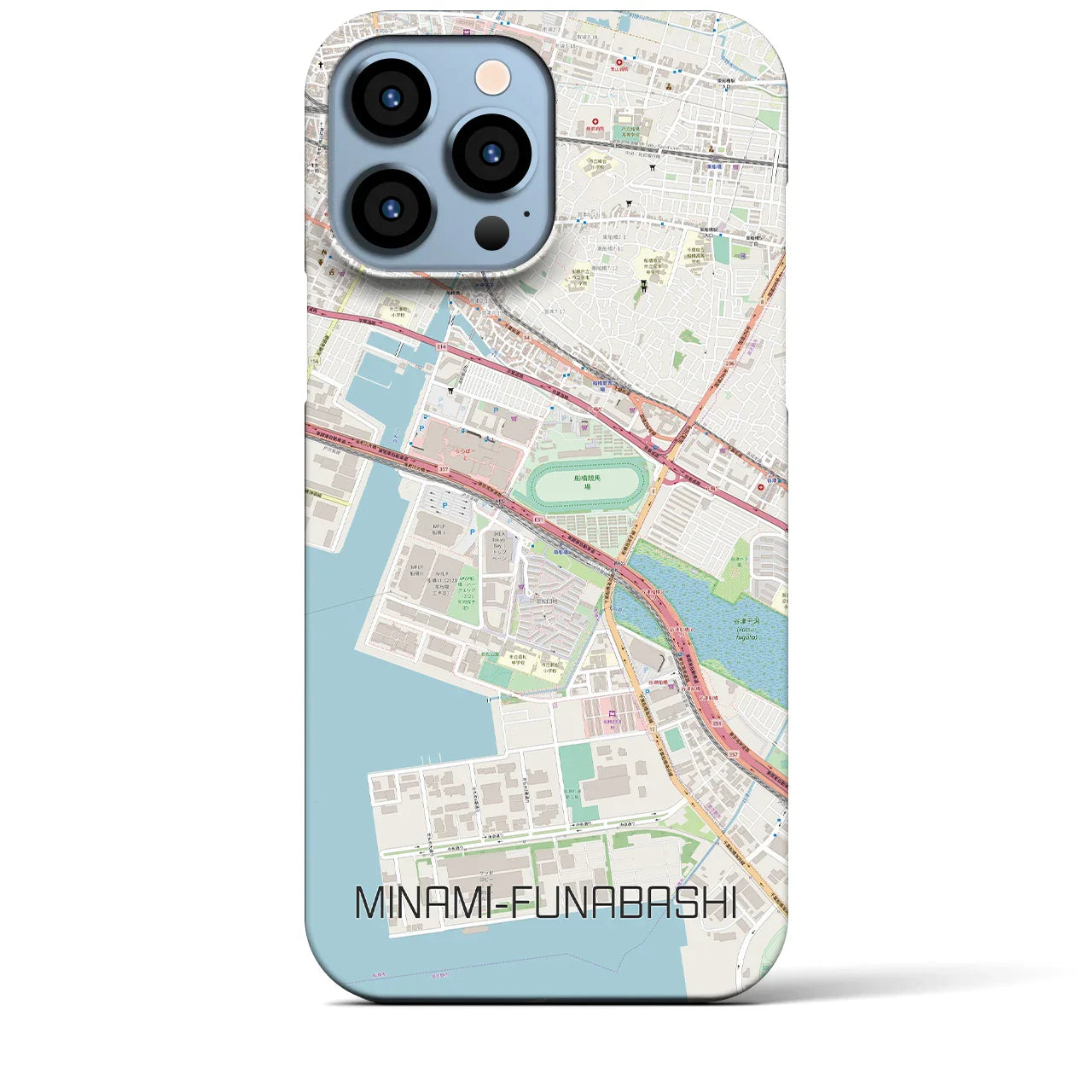 【南船橋(千葉県)】地図柄iPhoneケース(バックカバータイプ)