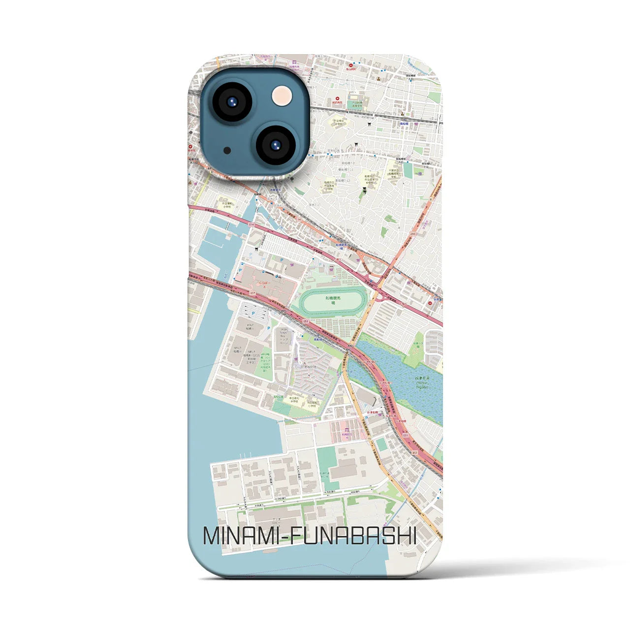 【南船橋(千葉県)】地図柄iPhoneケース(バックカバータイプ)