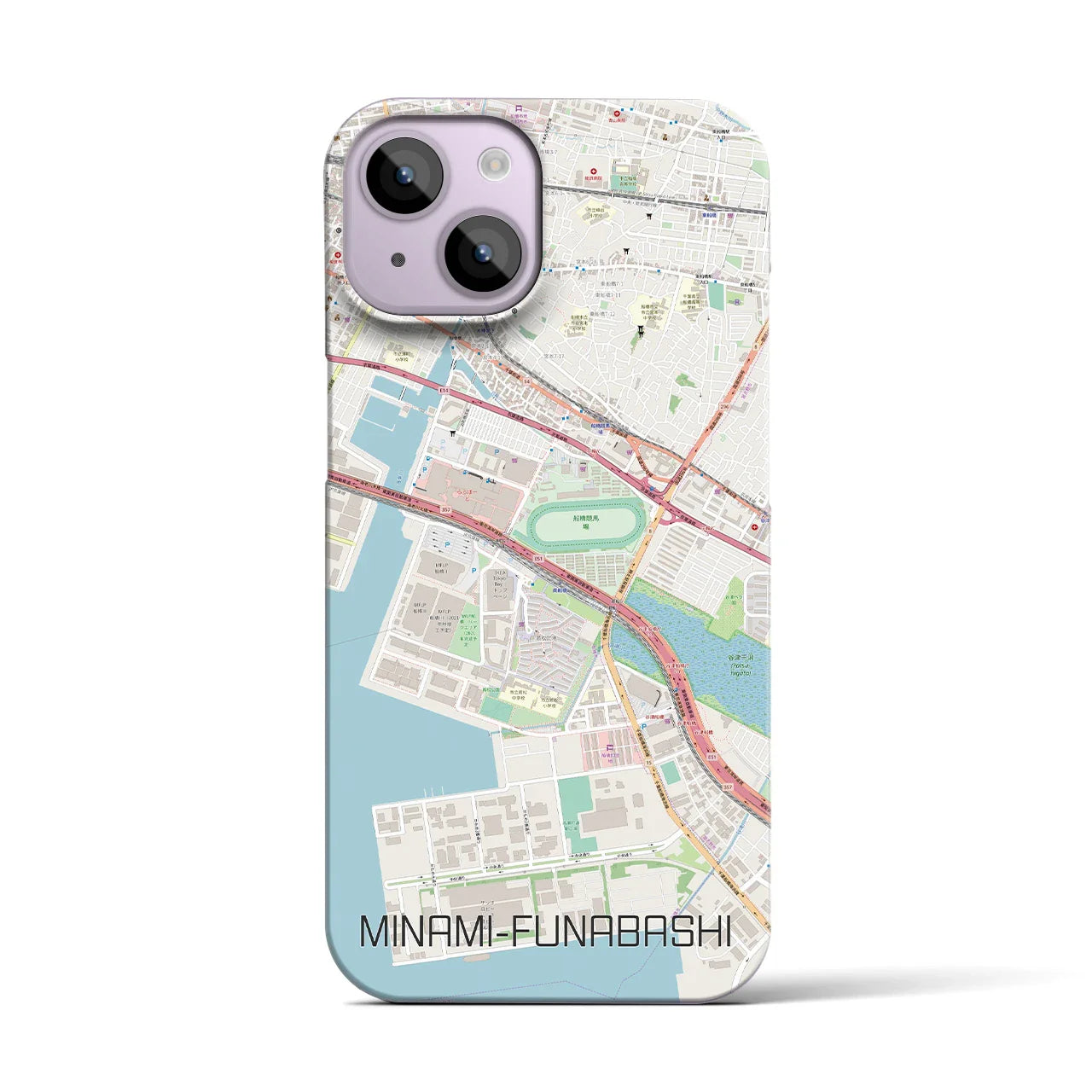 【南船橋(千葉県)】地図柄iPhoneケース(バックカバータイプ)
