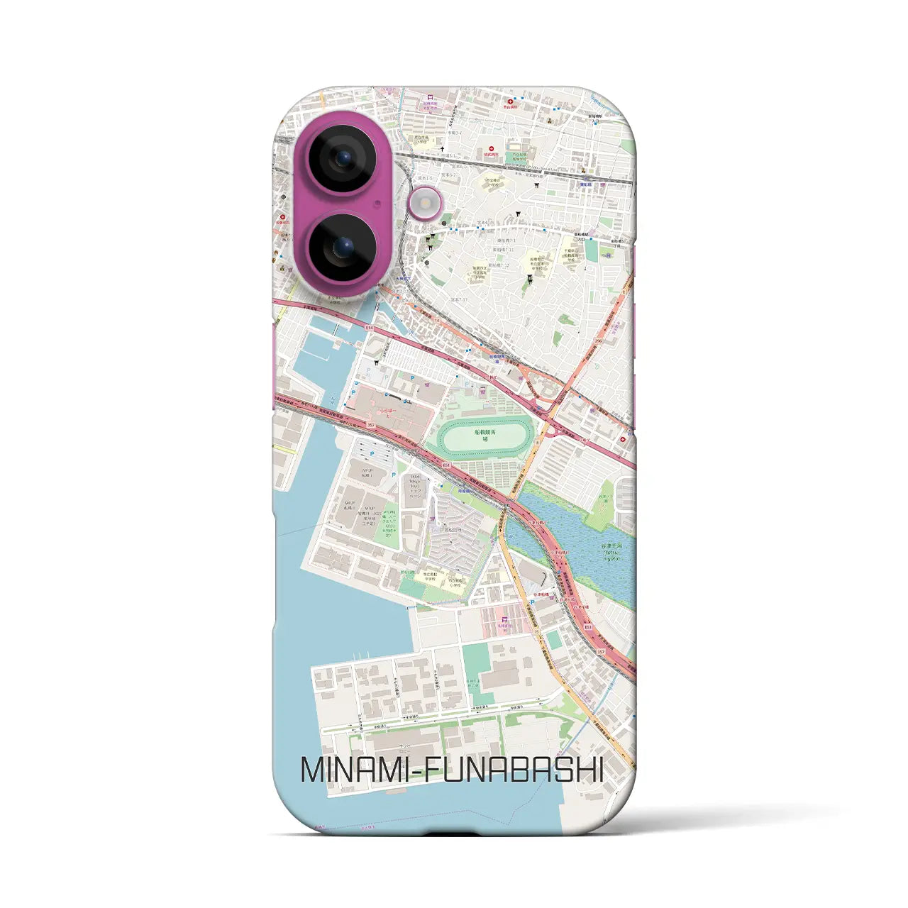 【南船橋(千葉県)】地図柄iPhoneケース(バックカバータイプ)