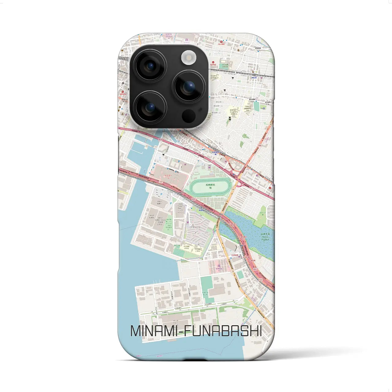 【南船橋(千葉県)】地図柄iPhoneケース(バックカバータイプ)