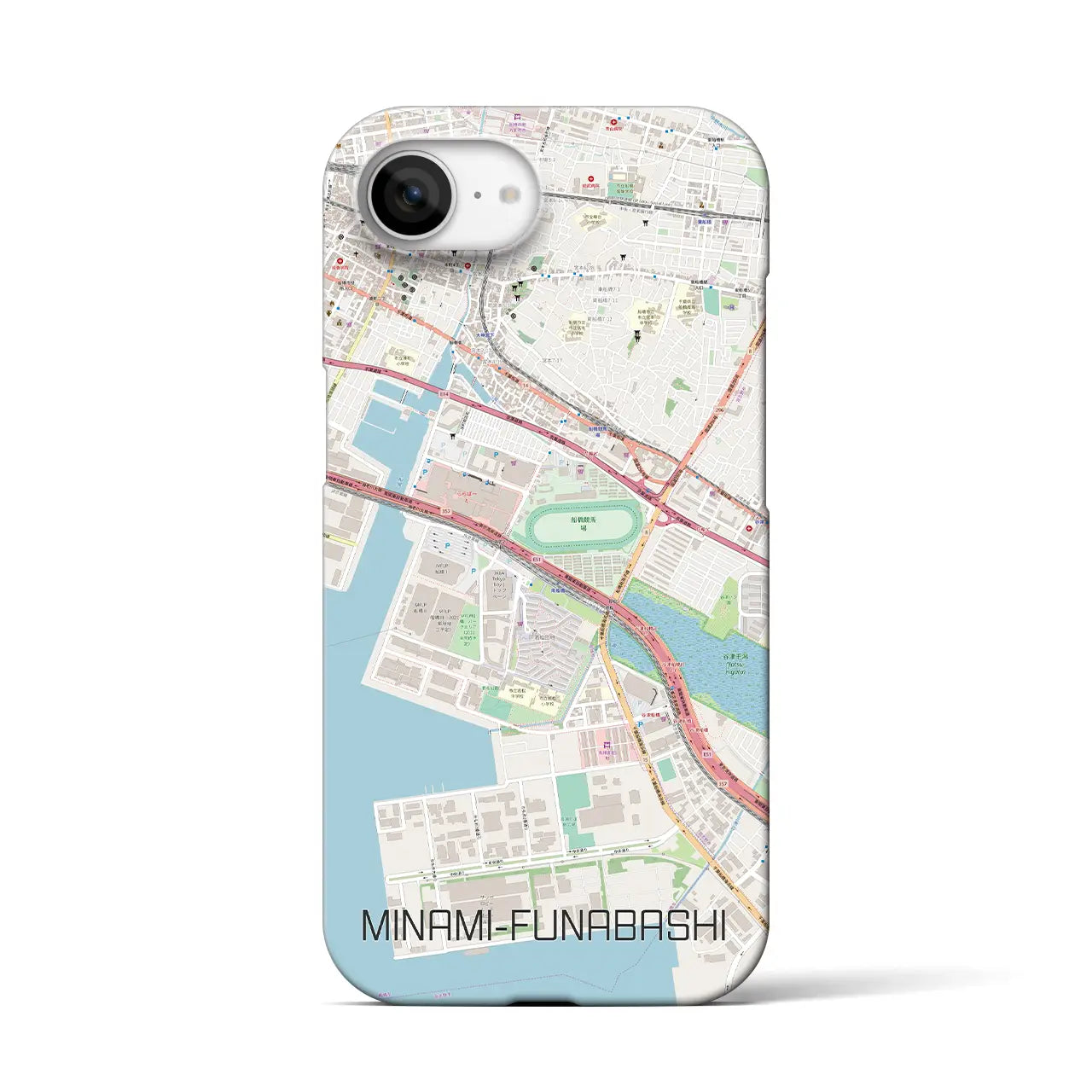 【南船橋(千葉県)】地図柄iPhoneケース(バックカバータイプ)