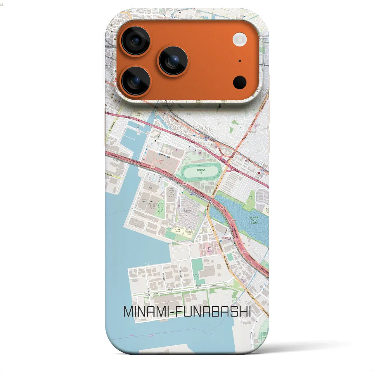 【南船橋(千葉県)】地図柄iPhoneケース(バックカバータイプ)