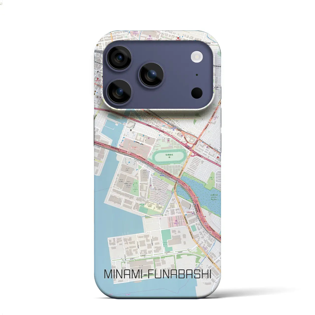 【南船橋(千葉県)】地図柄iPhoneケース(バックカバータイプ)