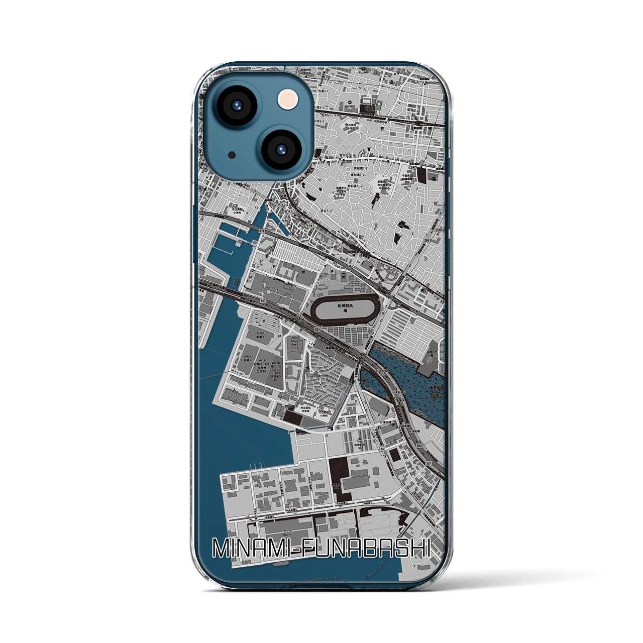 【南船橋(千葉県)】地図柄iPhoneケース(クリアタイプ)