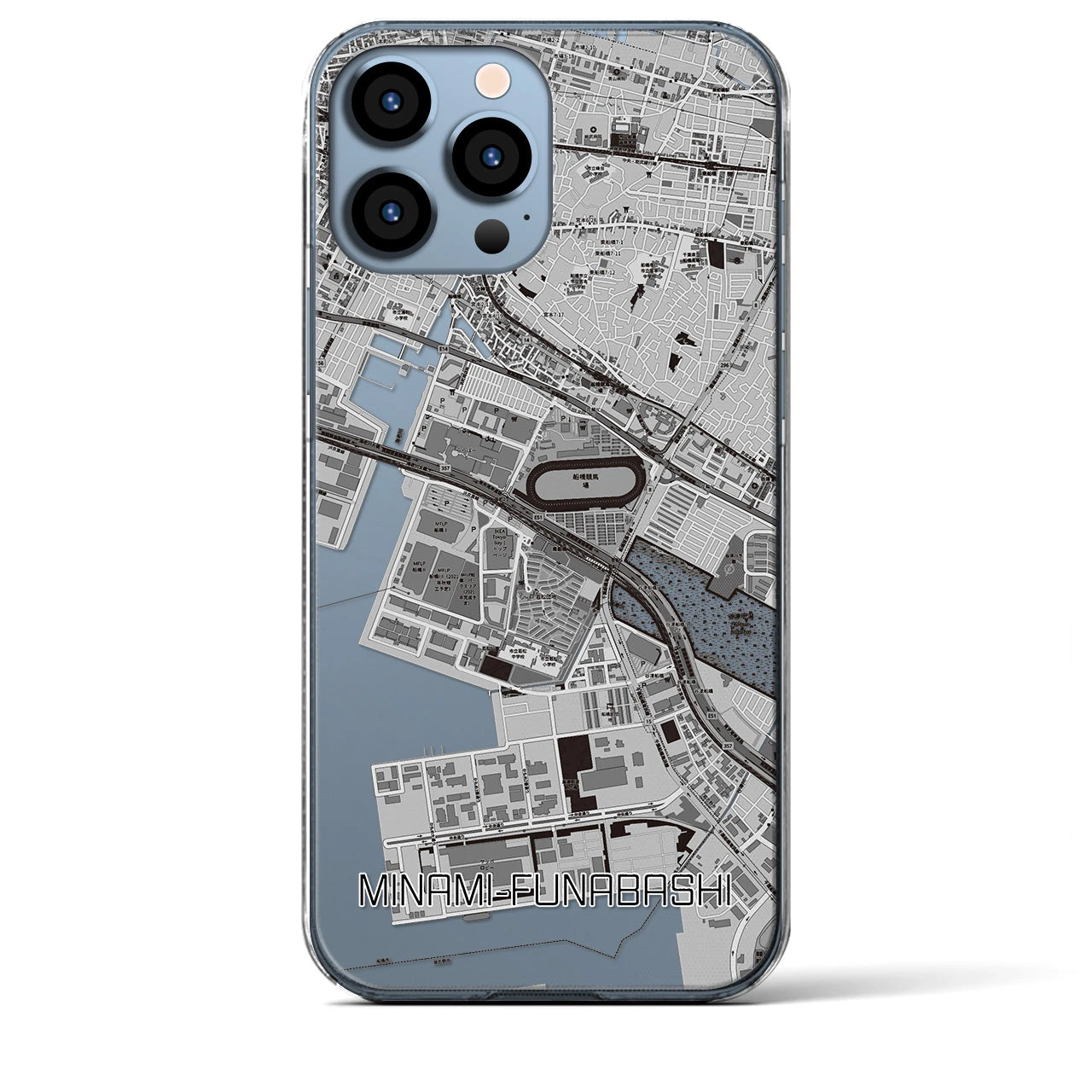 【南船橋(千葉県)】地図柄iPhoneケース(クリアタイプ)