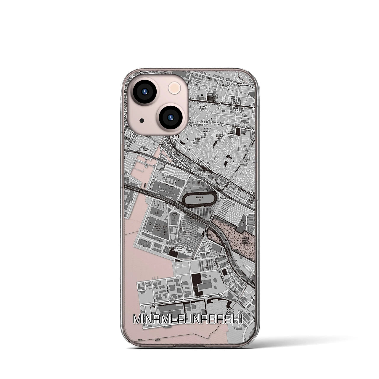 【南船橋(千葉県)】地図柄iPhoneケース(クリアタイプ)