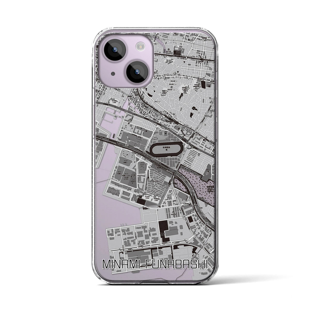 【南船橋(千葉県)】地図柄iPhoneケース(クリアタイプ)