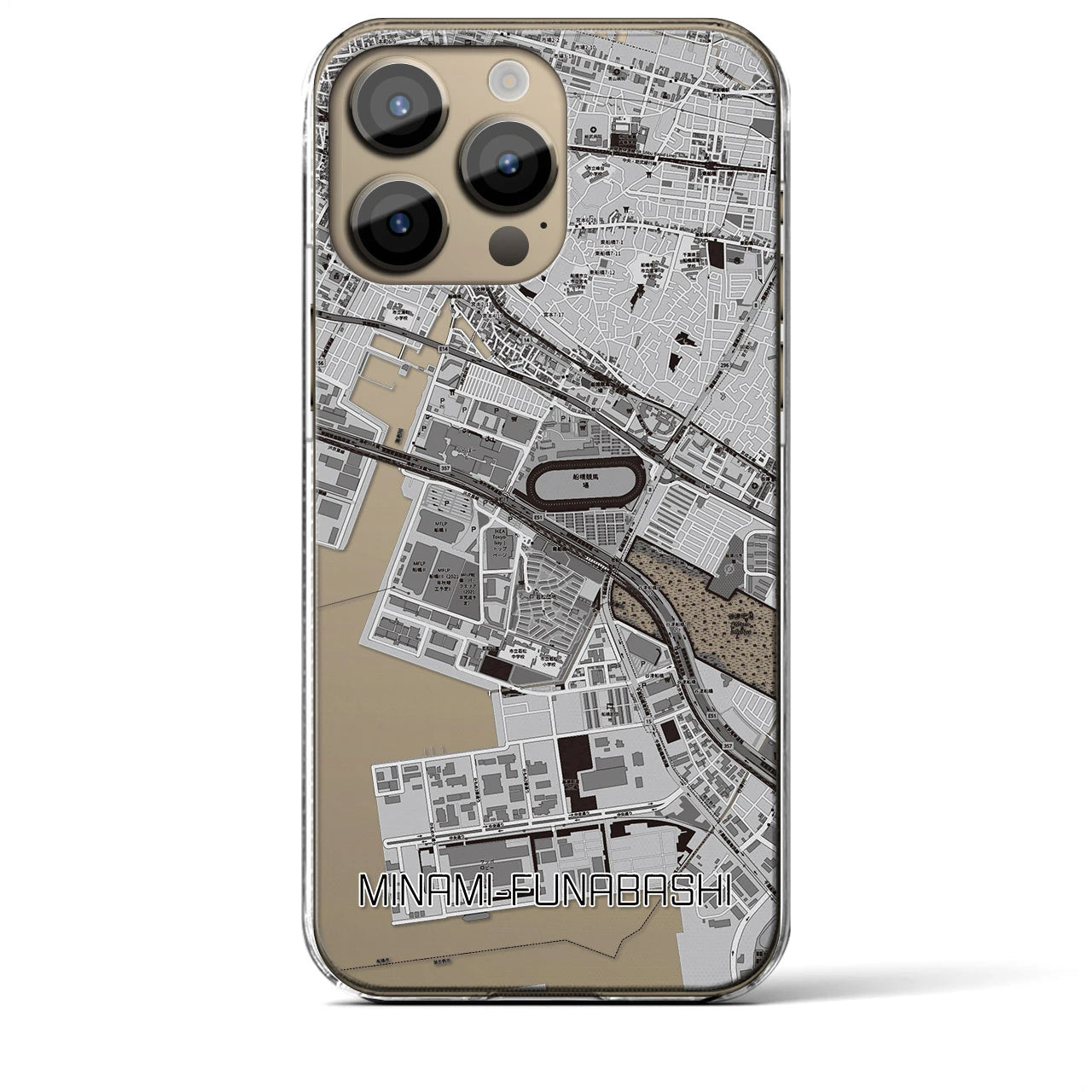 【南船橋(千葉県)】地図柄iPhoneケース(クリアタイプ)