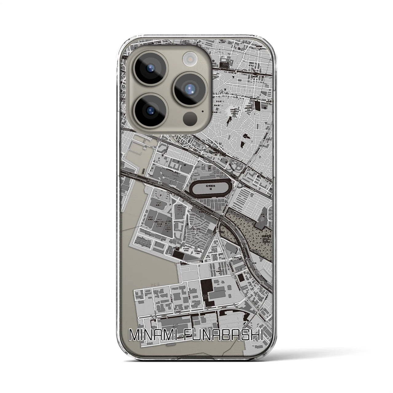 【南船橋(千葉県)】地図柄iPhoneケース(クリアタイプ)