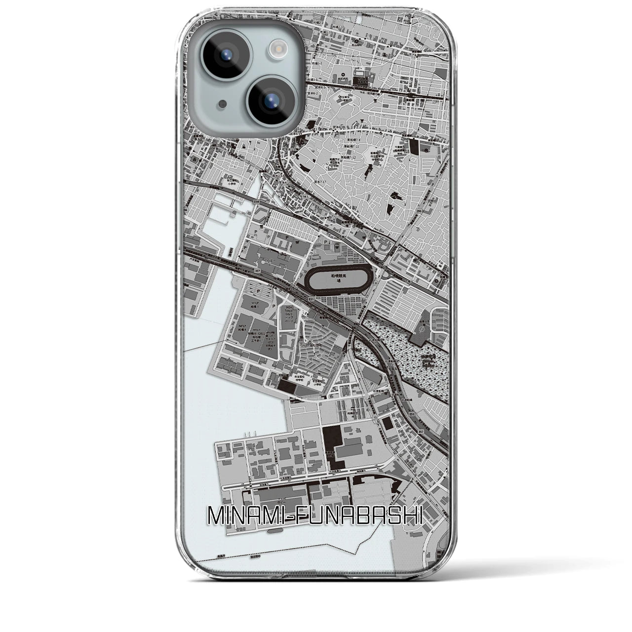 【南船橋(千葉県)】地図柄iPhoneケース(クリアタイプ)