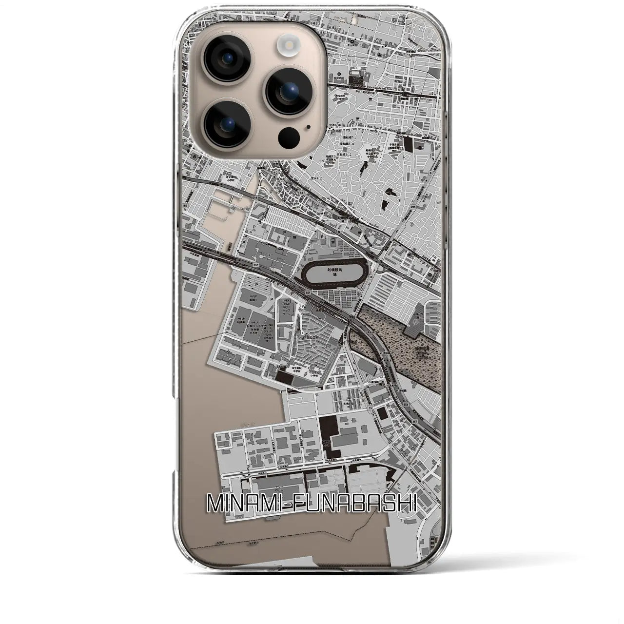 【南船橋(千葉県)】地図柄iPhoneケース(クリアタイプ)