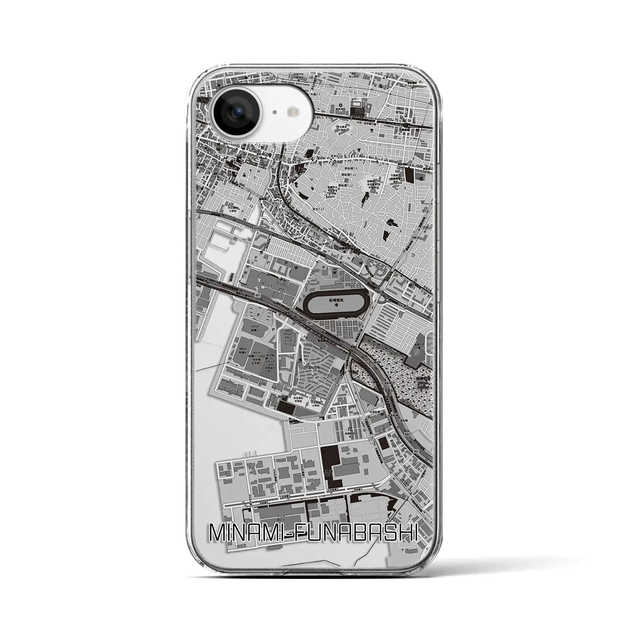 【南船橋(千葉県)】地図柄iPhoneケース(クリアタイプ)