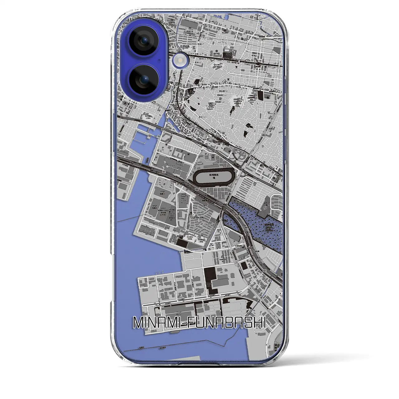 【南船橋(千葉県)】地図柄iPhoneケース(クリアタイプ)