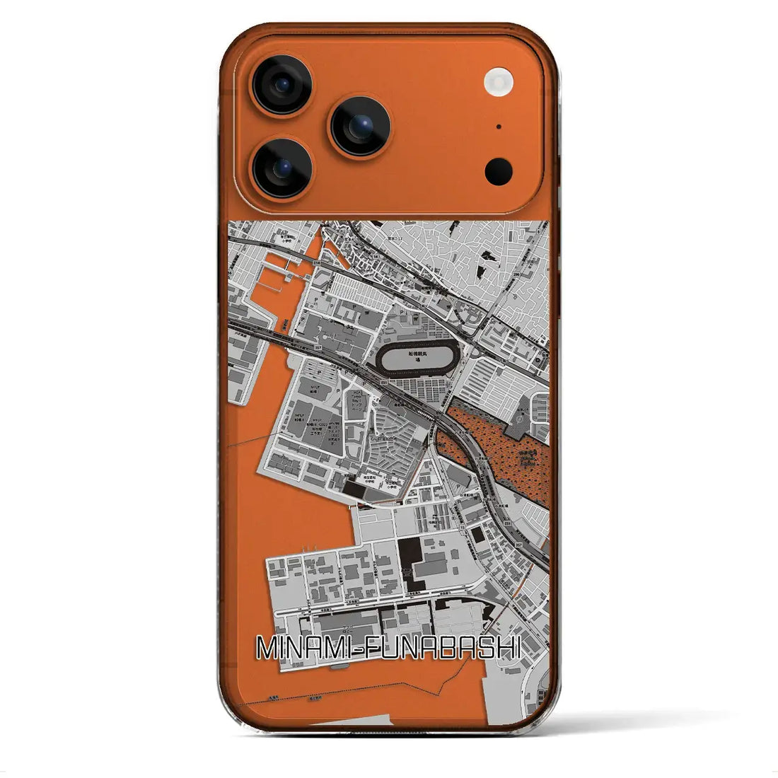 【南船橋(千葉県)】地図柄iPhoneケース(クリアタイプ)