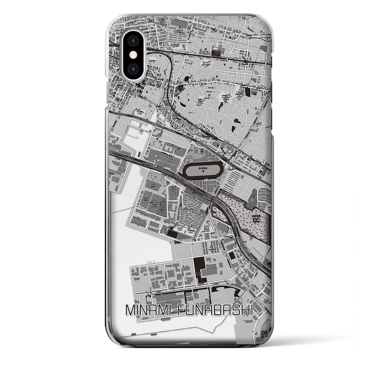 【南船橋(千葉県)】地図柄iPhoneケース(クリアタイプ)