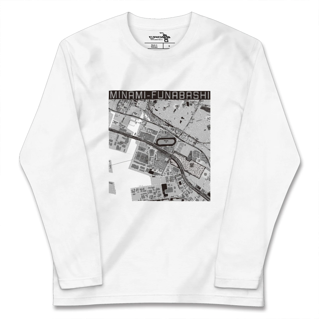 【南船橋(千葉県)】地図柄ロングスリーブTシャツ