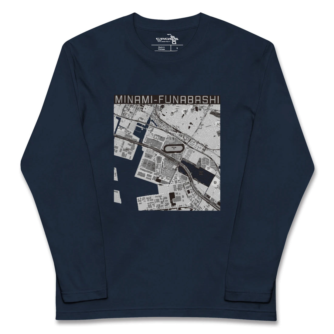 【南船橋(千葉県)】地図柄ロングスリーブTシャツ