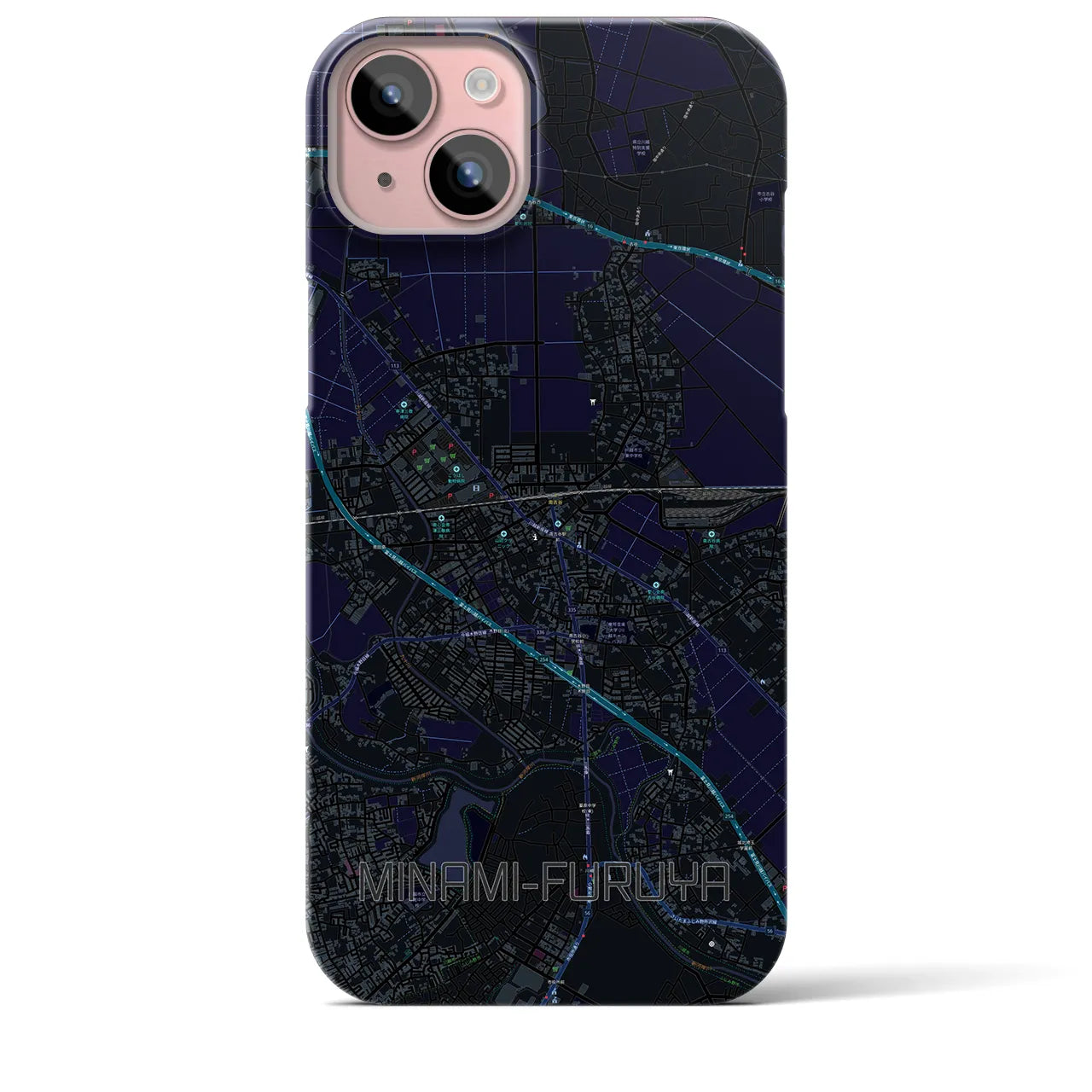 【南古谷(埼玉県)】地図柄iPhoneケース(バックカバータイプ)