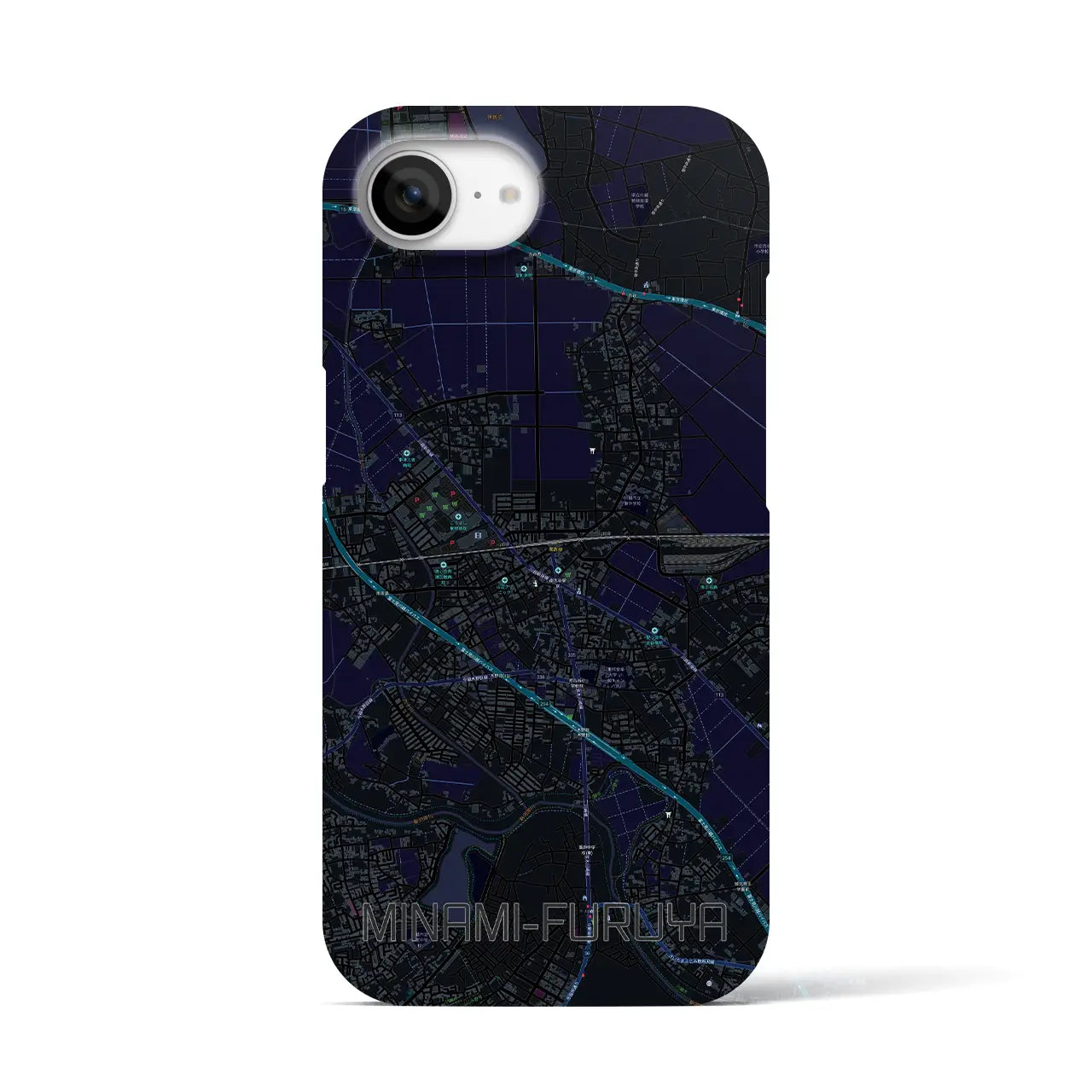 【南古谷(埼玉県)】地図柄iPhoneケース(バックカバータイプ)